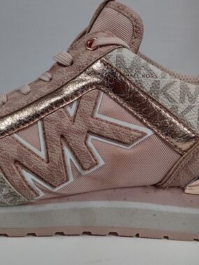 Michael Kors Pink Metallic Lace-Up Sneaker